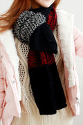 Women Color Contrast Thick Fashion Muffler