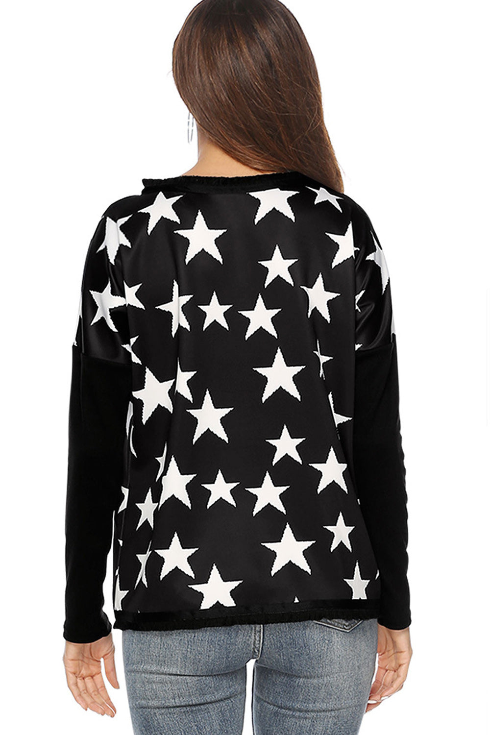 Women Long Sleeve Star Printed Stylish Top