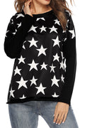 Women Long Sleeve Star Printed Stylish Top