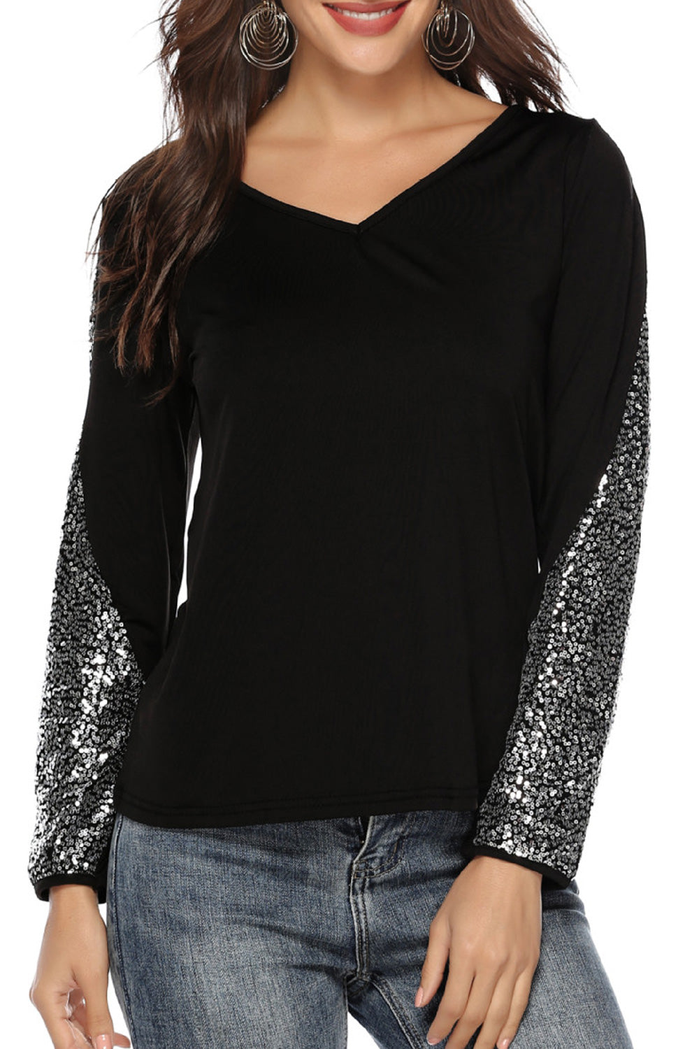 Women Long Sleeve Solid Color Fashion T-Shirt