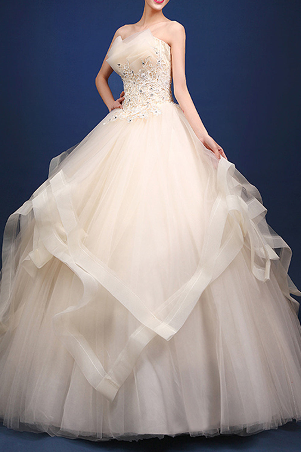 Women Off Neck Stylish Ball Gown Dress