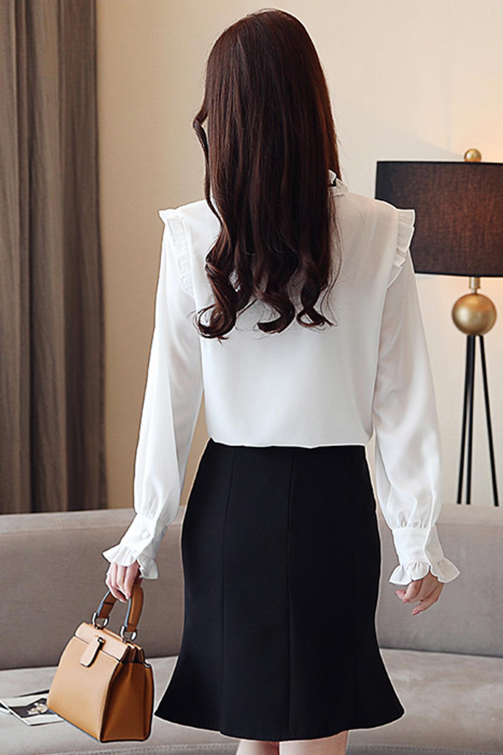 Women Ruffled Long Sleeved Stylish Shirt