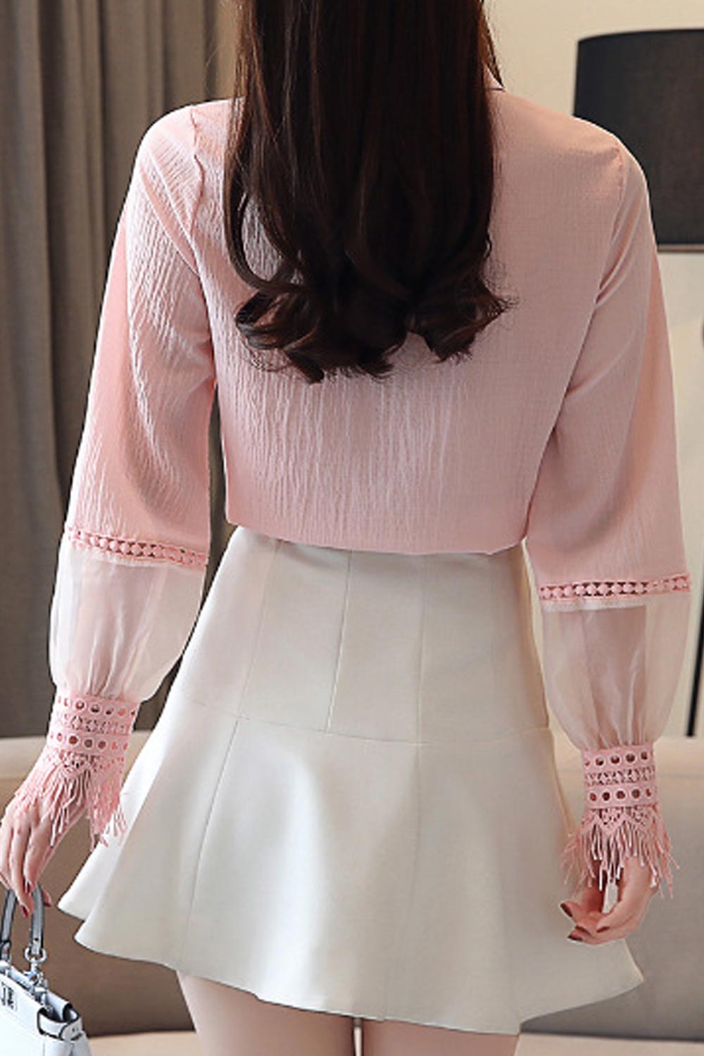 Women Fashion Long Sleeved Chiffon Shirt