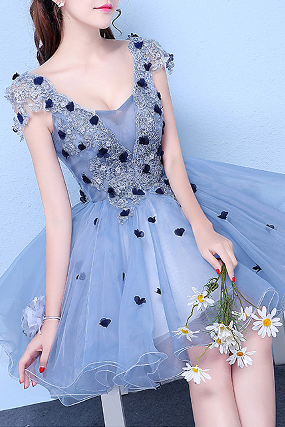 Women Sleeveless Tiny Flowers Swin Dress