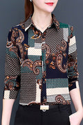 Women Fashion Collar Neck Chiffon Shirt