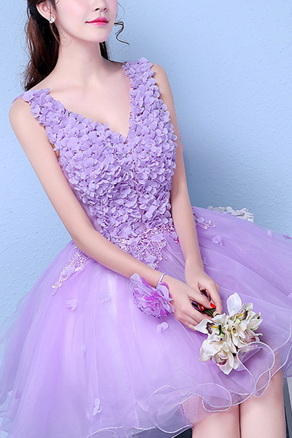 Women Beautiful Flower Lace Wedding Dress