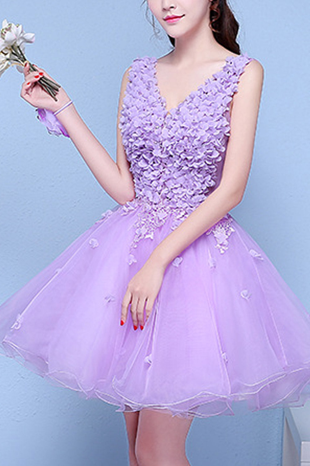 Women Beautiful Flower Lace Wedding Dress