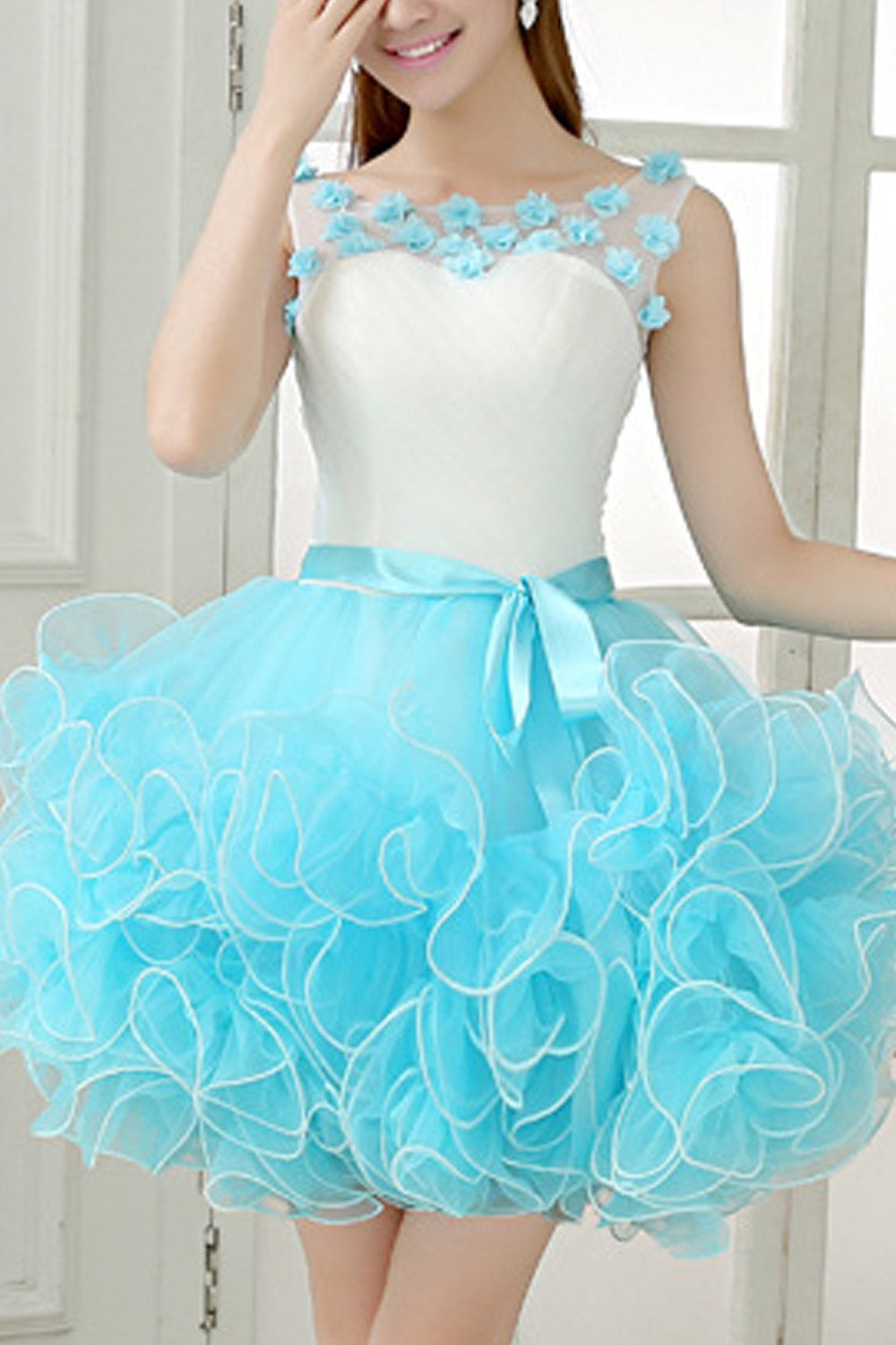 Women Boat Neck Silk Waist Ribbon Wedding Dress