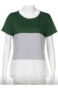 Women Striped Short Sleeved Striped Top