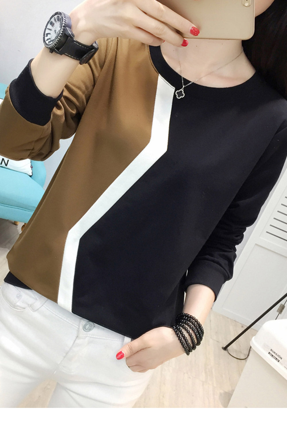 Women Fashion Round Neck Warm Top