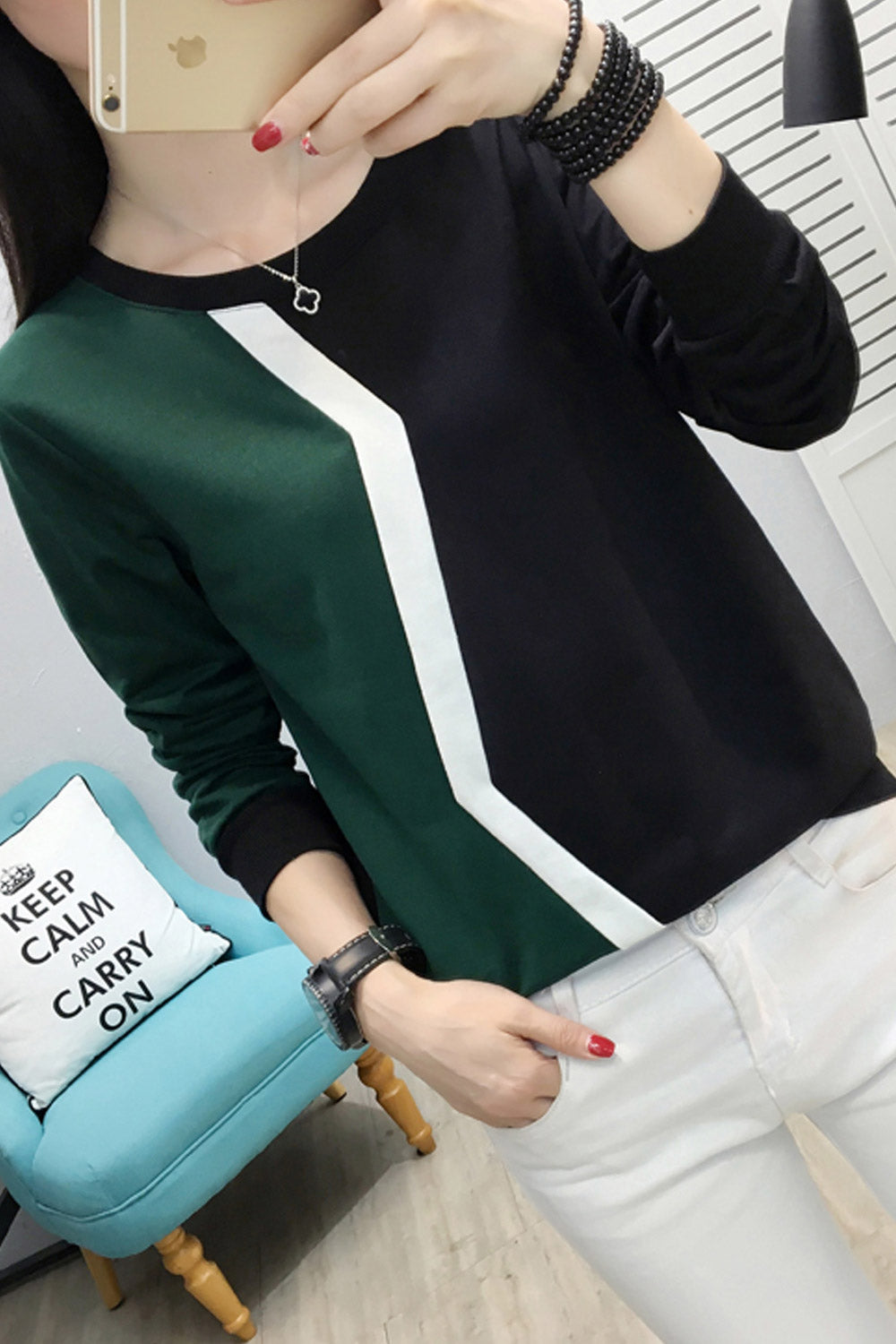 Women Fashion Round Neck Warm Top