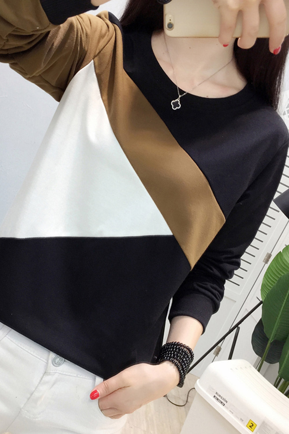 Women Warm Round Neck Slim Top