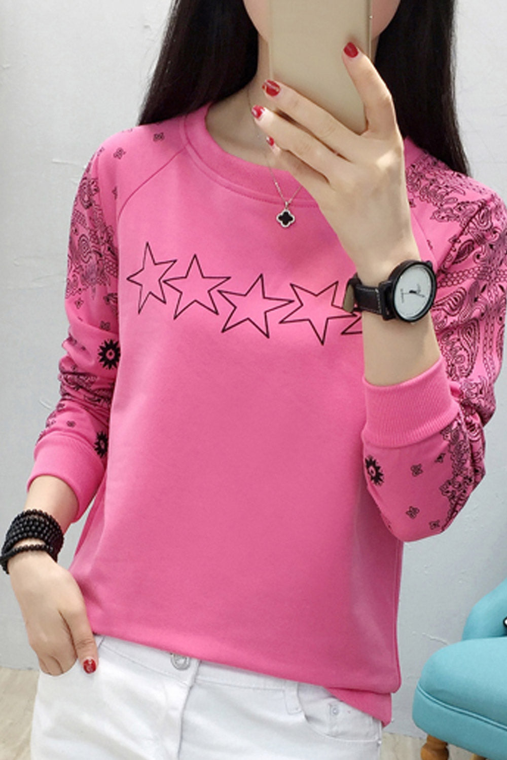 Women Round Neck Thick Winter Top