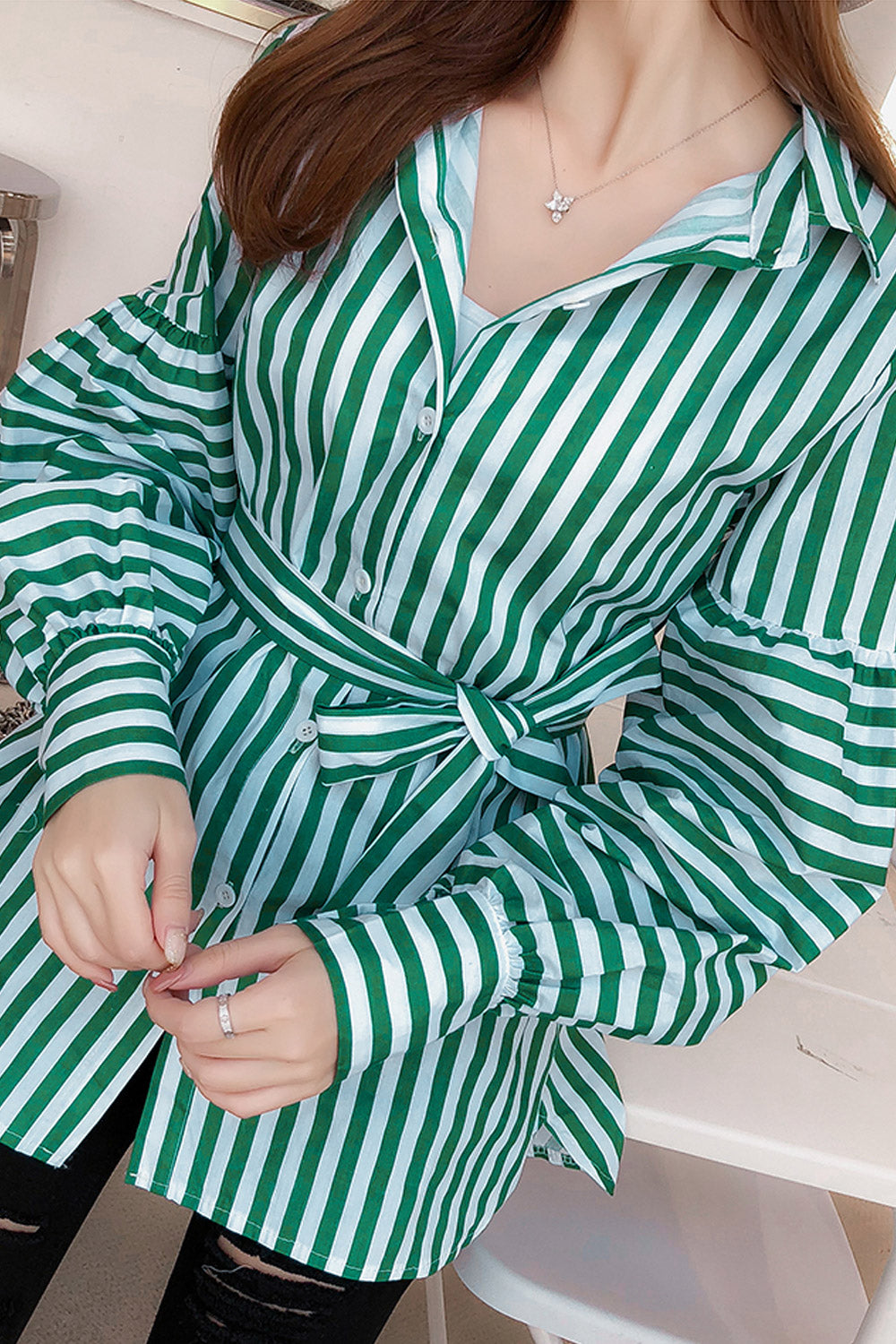 Women Striped Long Sleeved Stylish Shirt