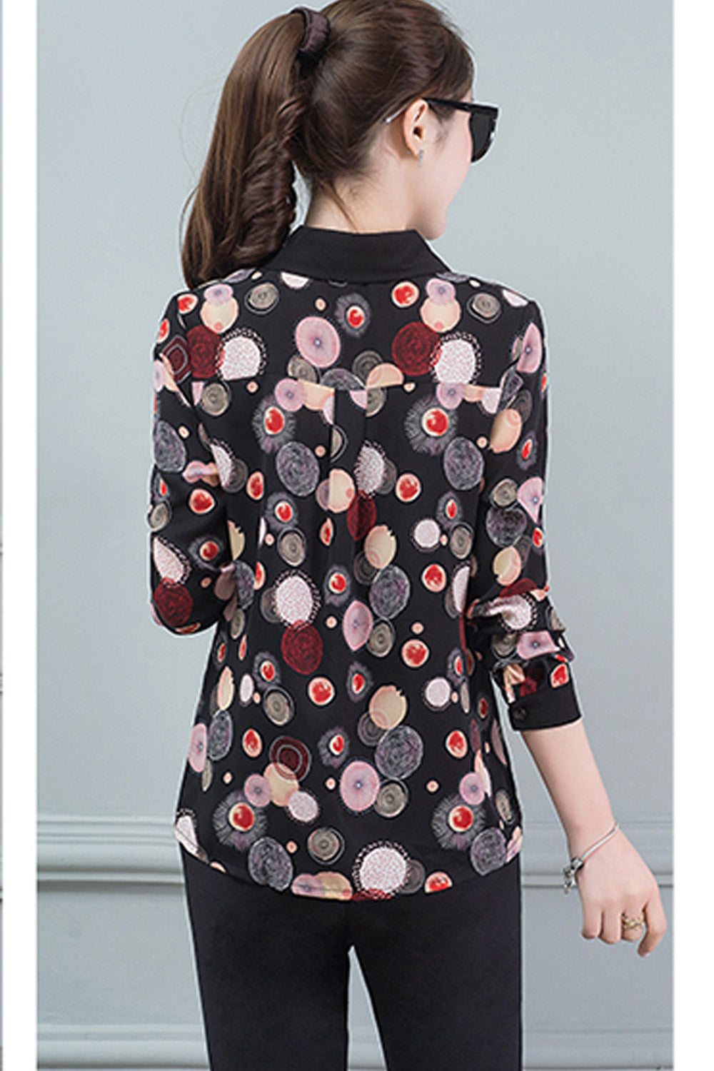 Women Collar Neck Button Down Printed Shirt