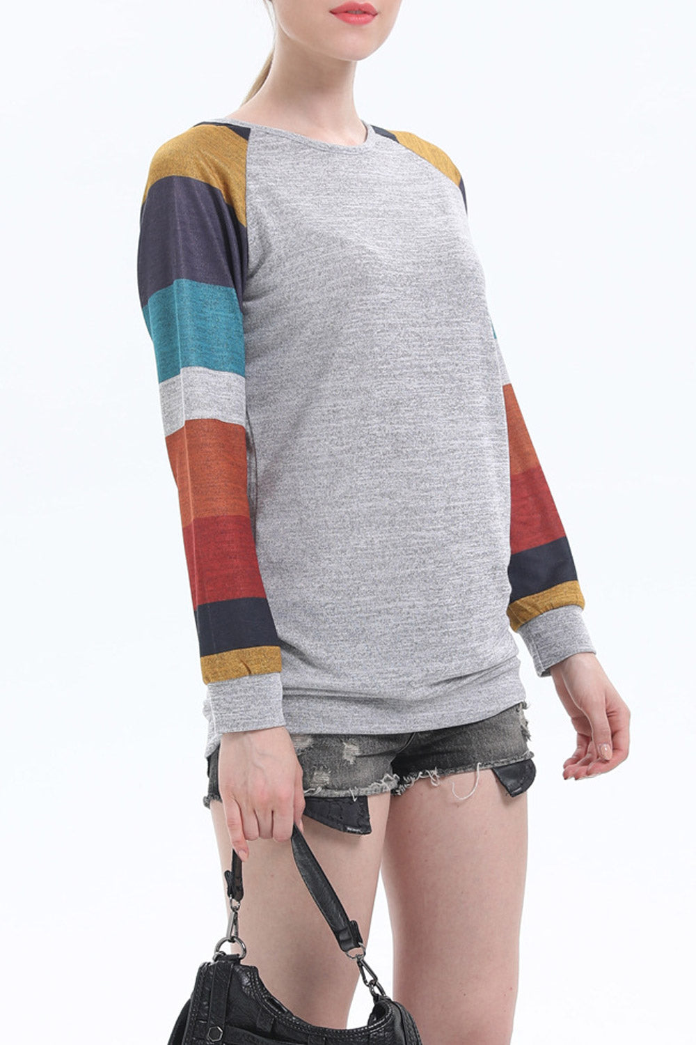Women Striped Long Sleeve Casual T-Shirt