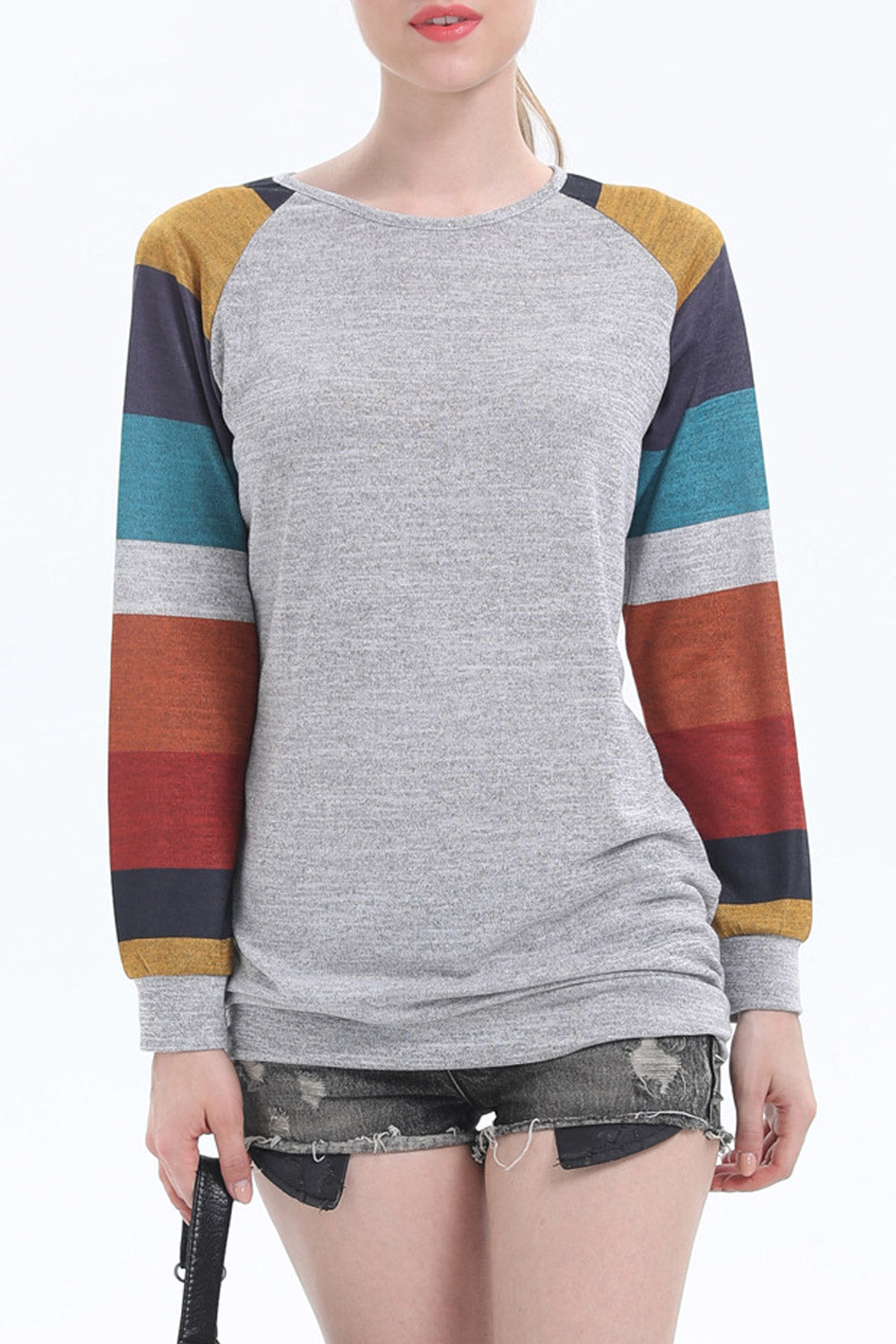 Women Striped Long Sleeve Casual T-Shirt