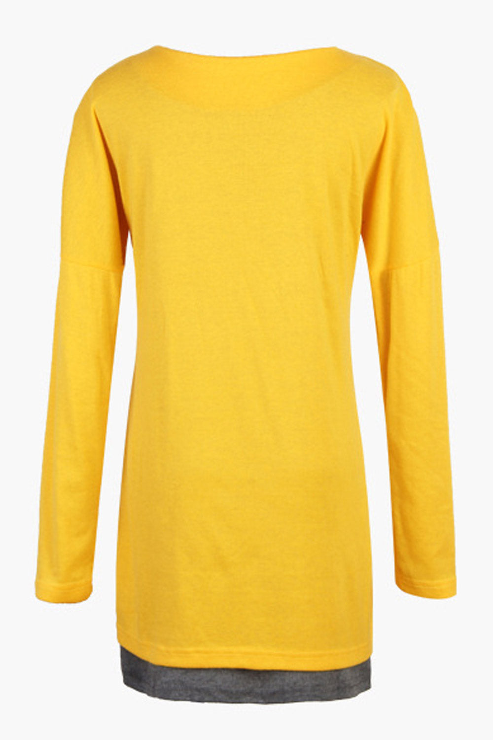 Women Round Neck Side Slit Fashion T-Shirt
