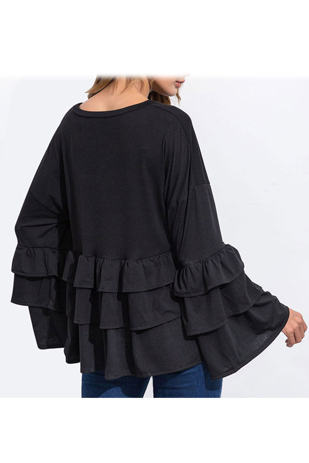 Women Round Neck Ruffled Stylish Top
