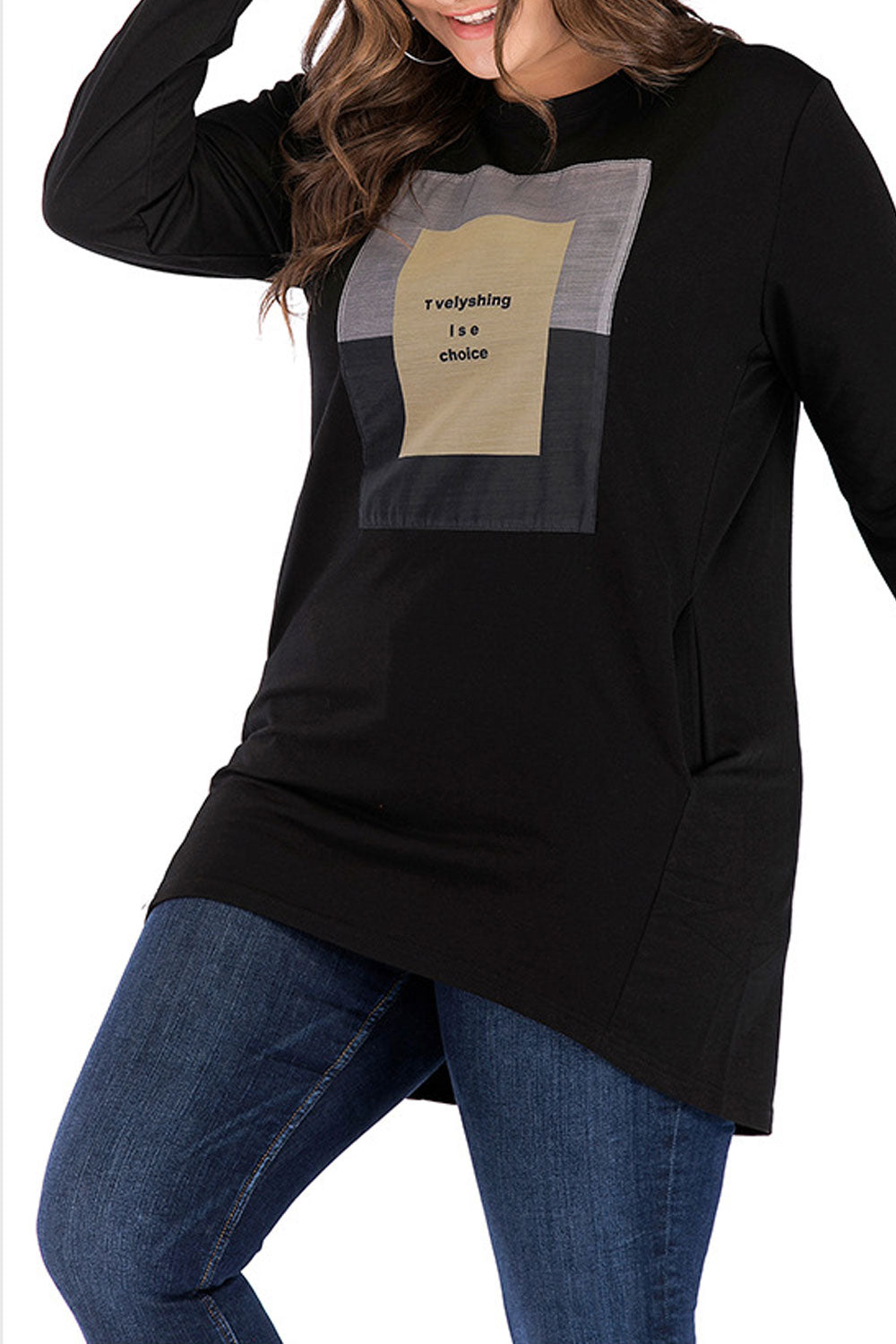 Women Solid Colored Long Sleeve Top