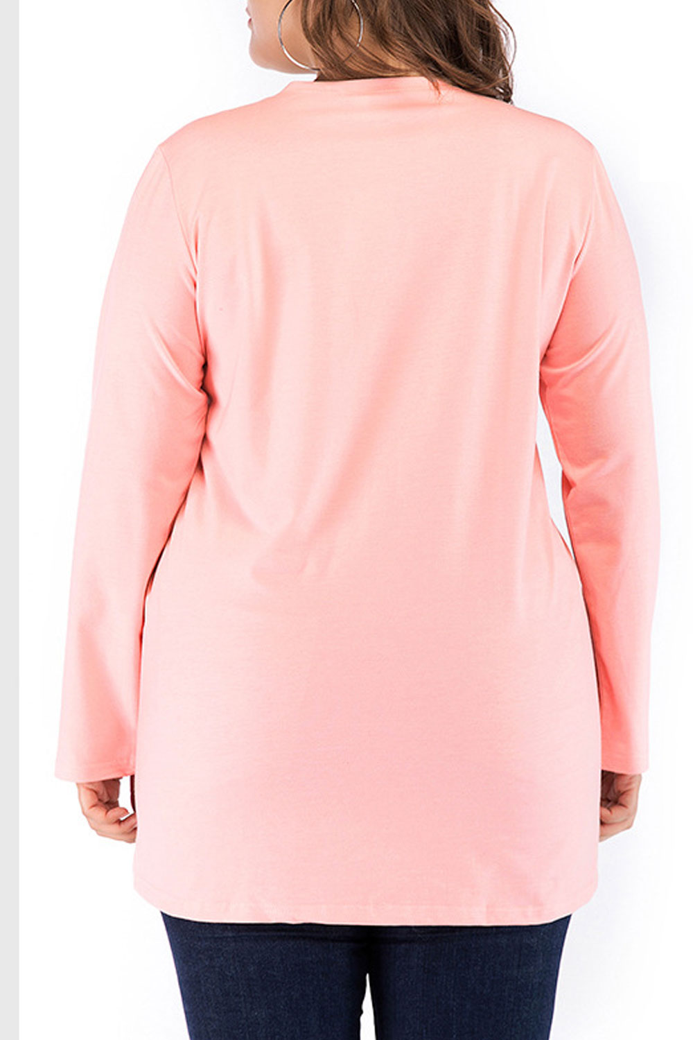 Women Solid Colored Long Sleeve Top