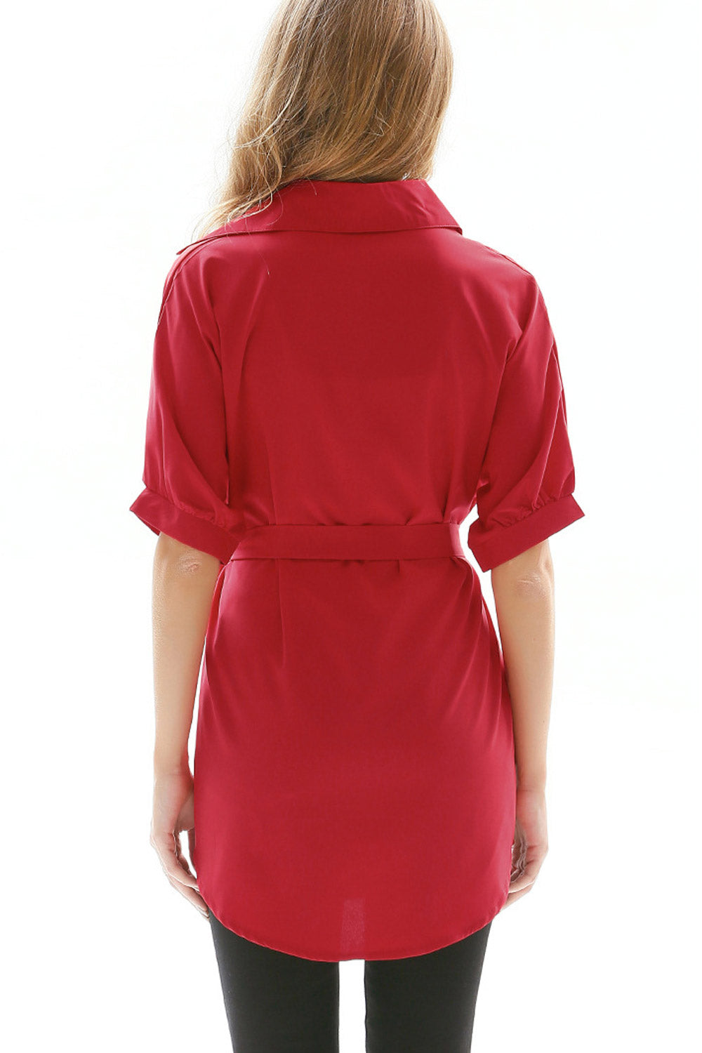 Women Tie Waist Collar Neck Stylish Top