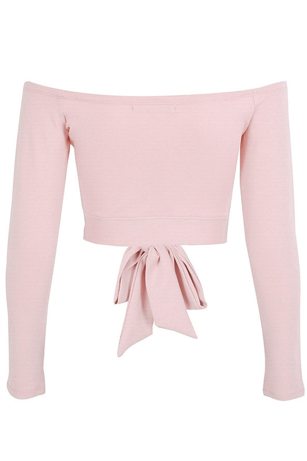 Women Off Neck Tie Hem Fashion Top