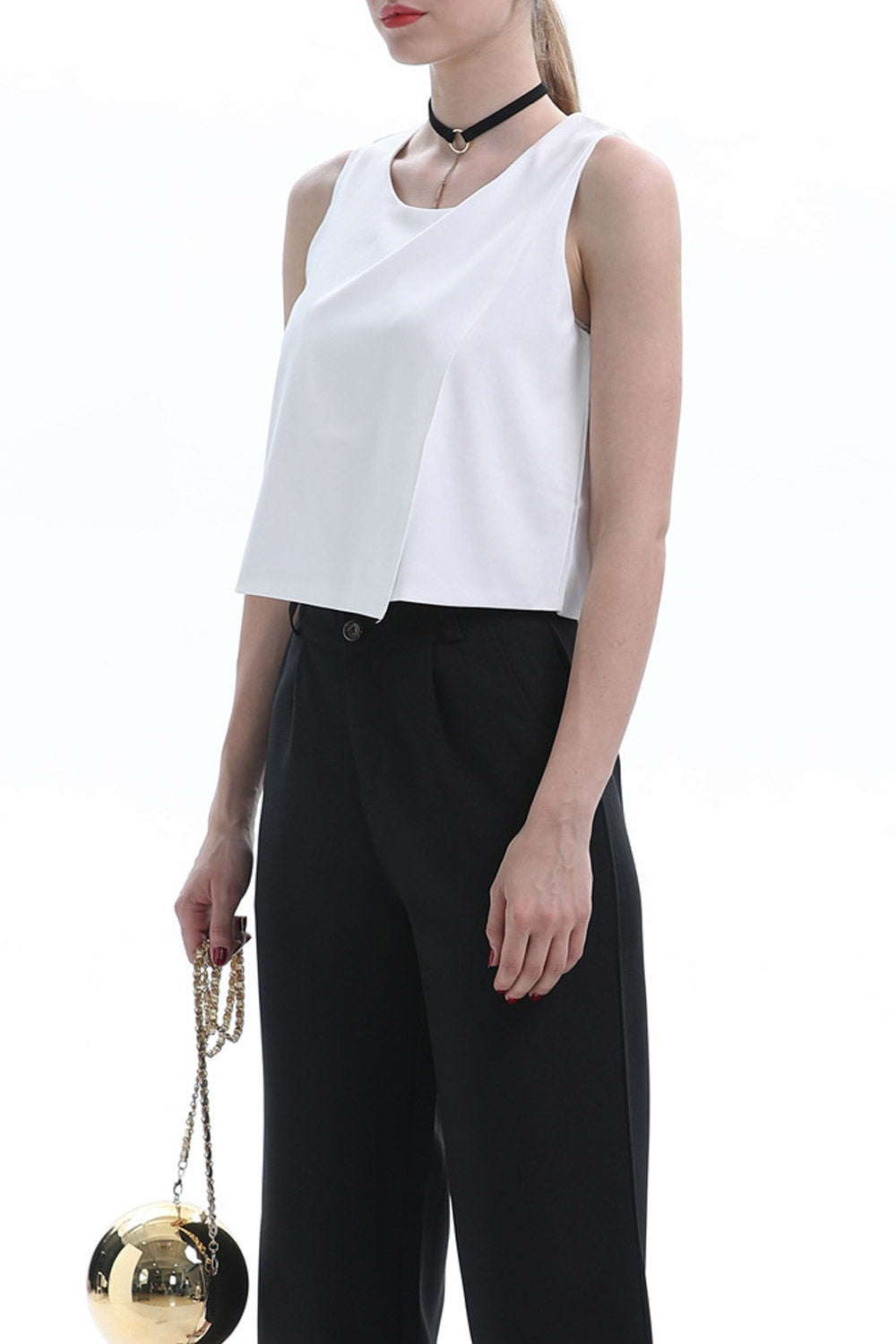 Women Solid Colored Sleeveless Stylish Top
