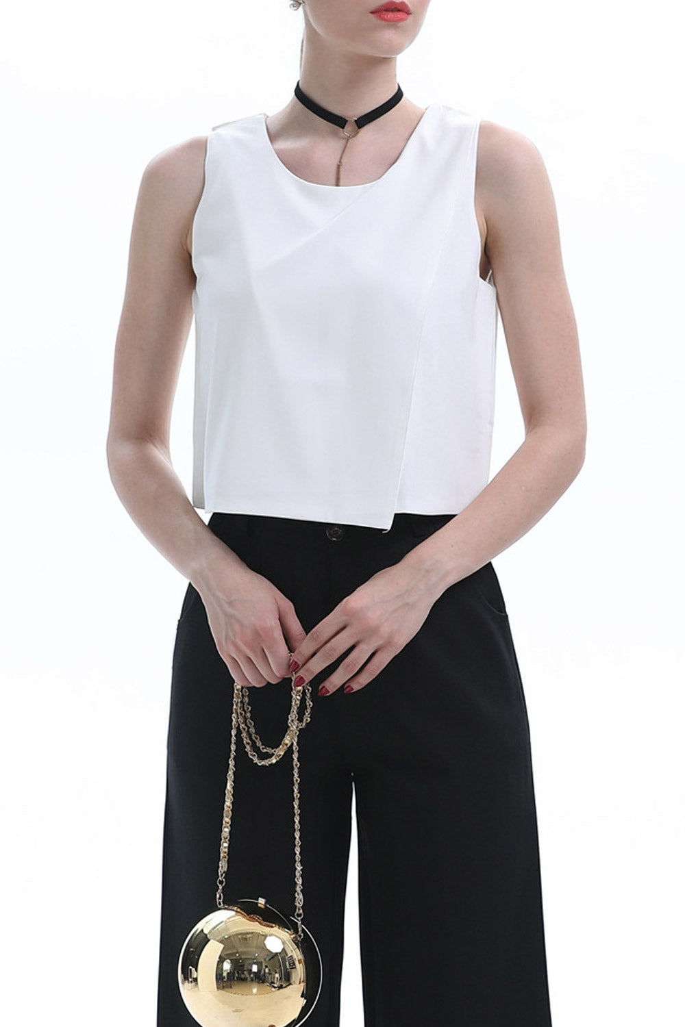 Women Solid Colored Sleeveless Stylish Top