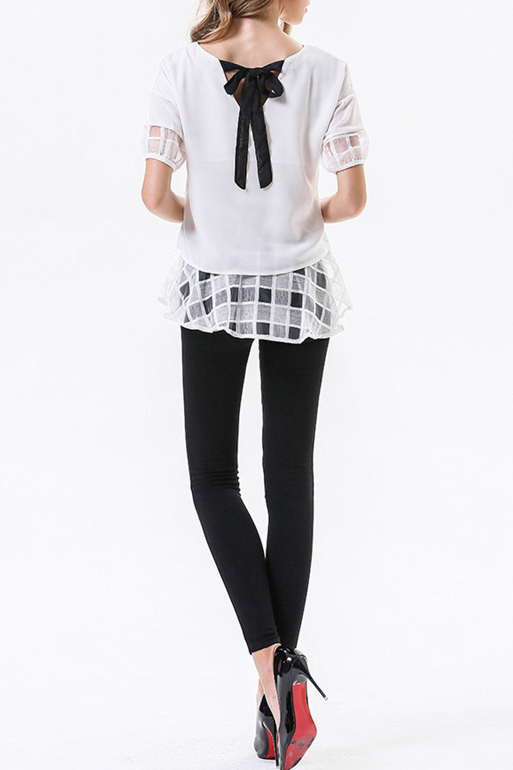 Women Loose Round Neck Casual Chiffon Top