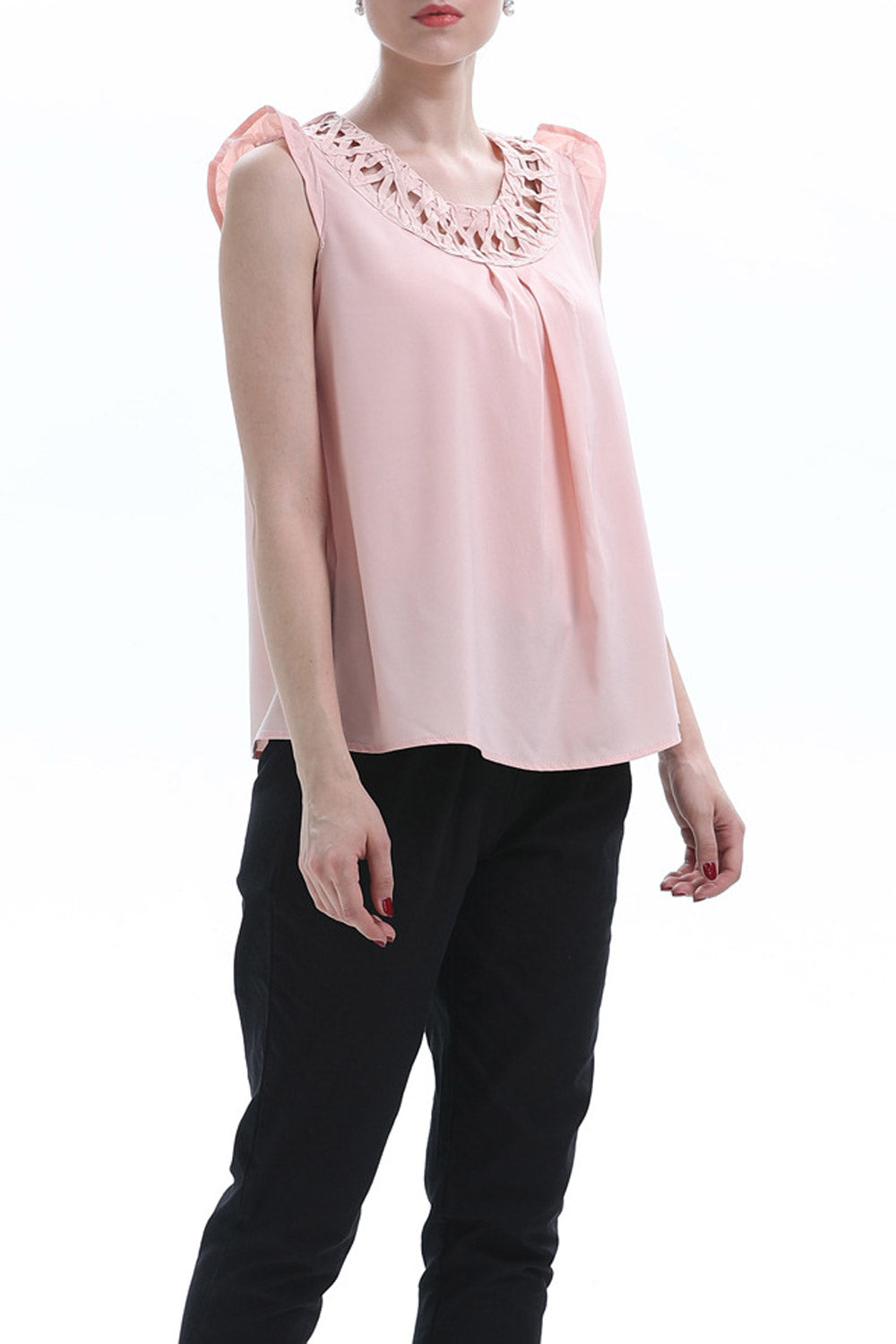 Women Ruffled Sleeveless Fashion Top