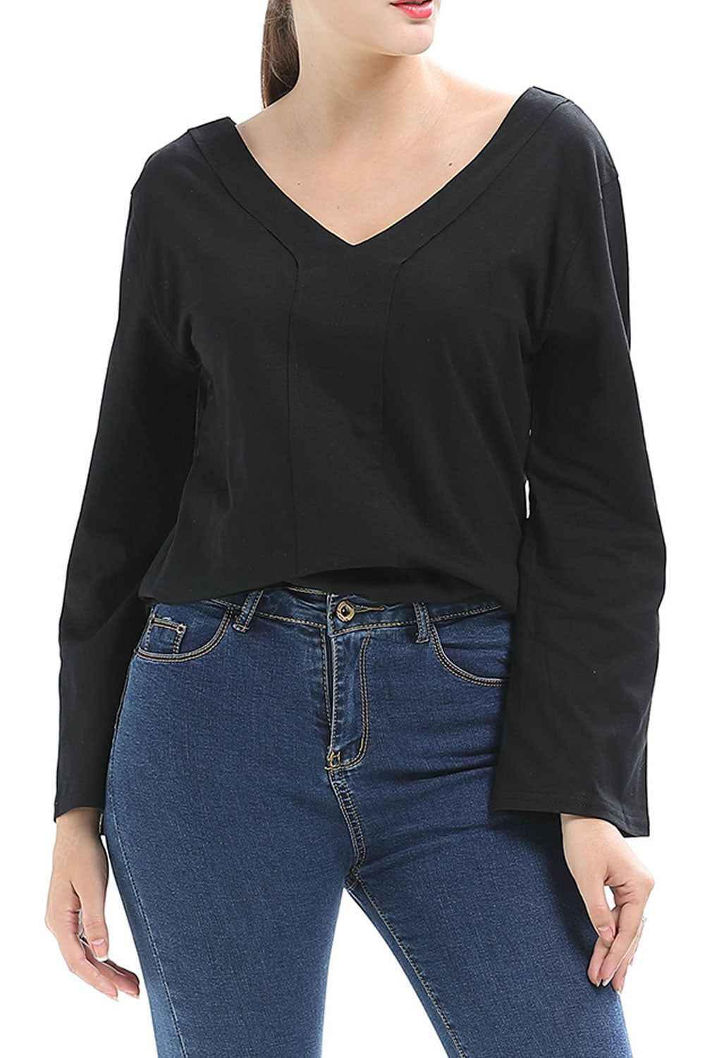 Women V-Neck Slim Comfortable Blouse