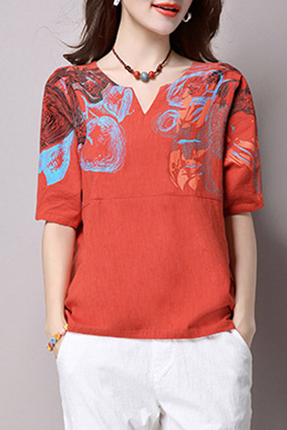 Women Printed High Low Hem Stylish T-Shirt