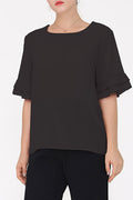 Women Fashion Short Sleeved Chiffon Top