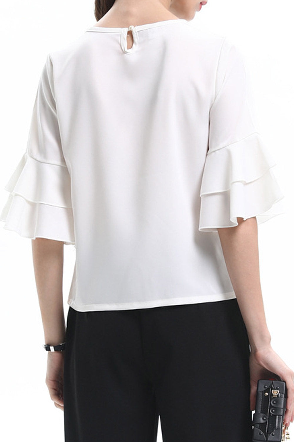 Women Fashion High Neck Simple Top