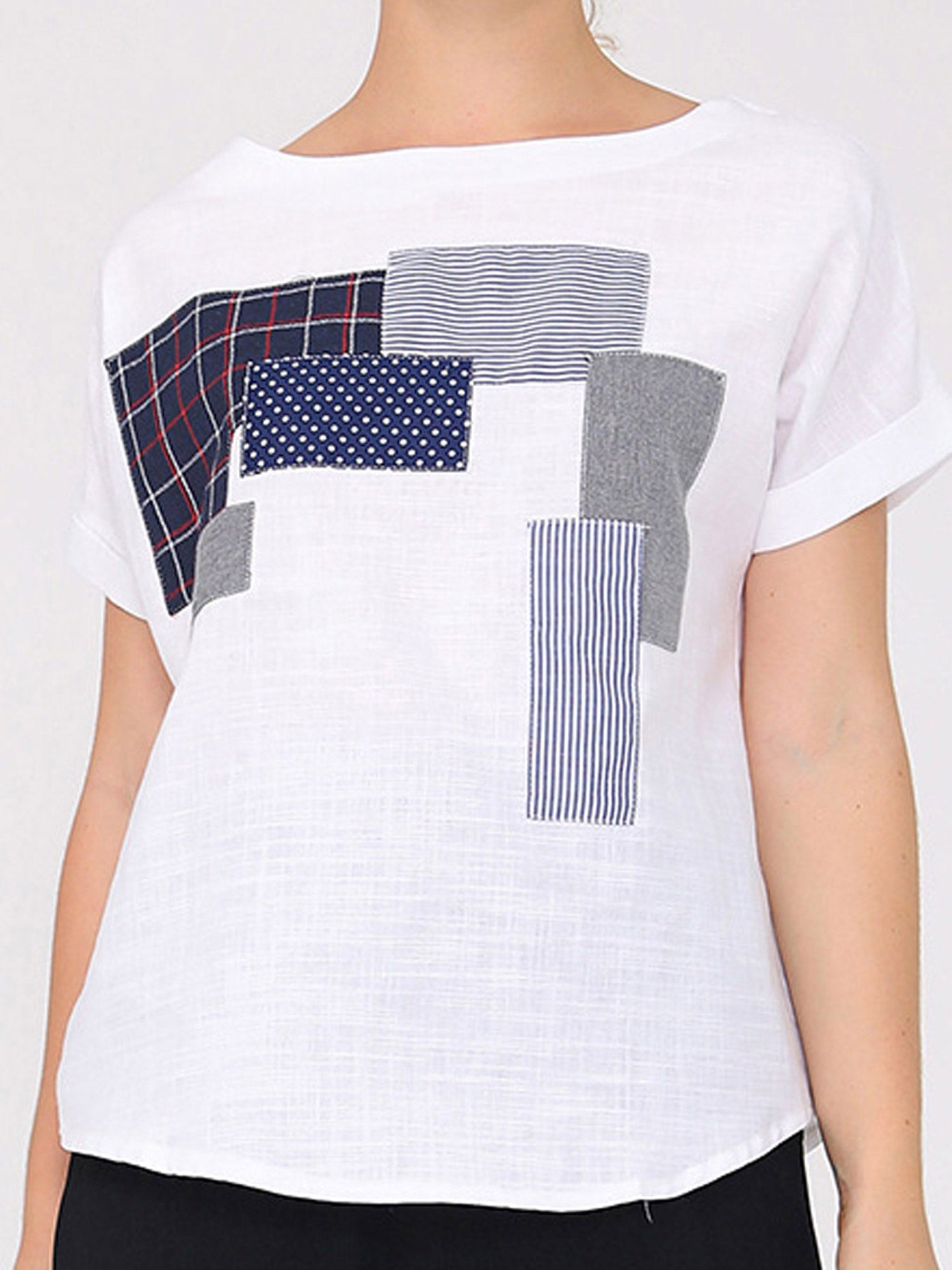 Women Short Sleeve Geometric Printed T-Shirt