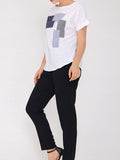 Women Short Sleeve Geometric Printed T-Shirt