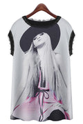 Women Loose Sleeveless Chiffon T-Shirt