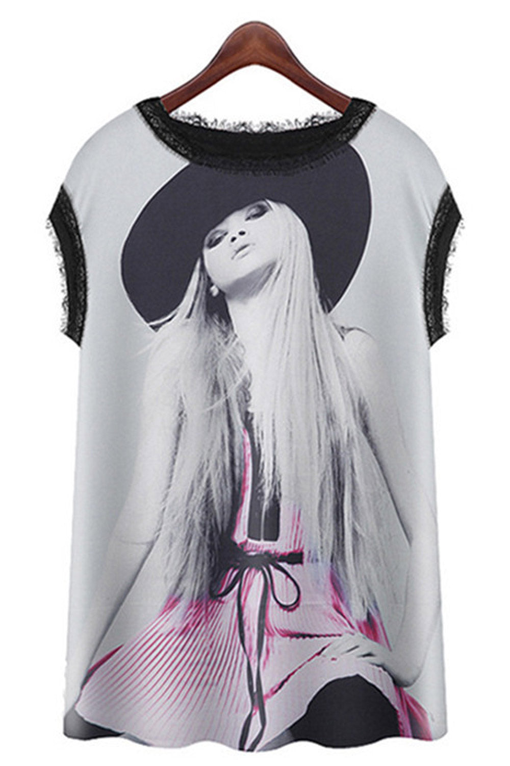 Women Loose Sleeveless Chiffon T-Shirt