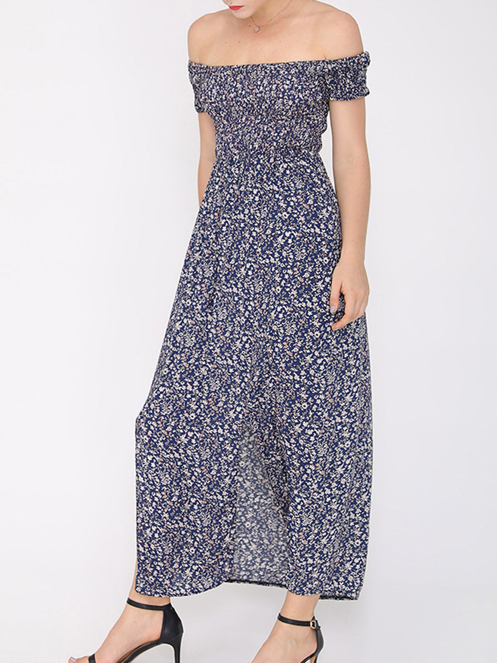 Women Stylish Printed Off Shoulder Dress