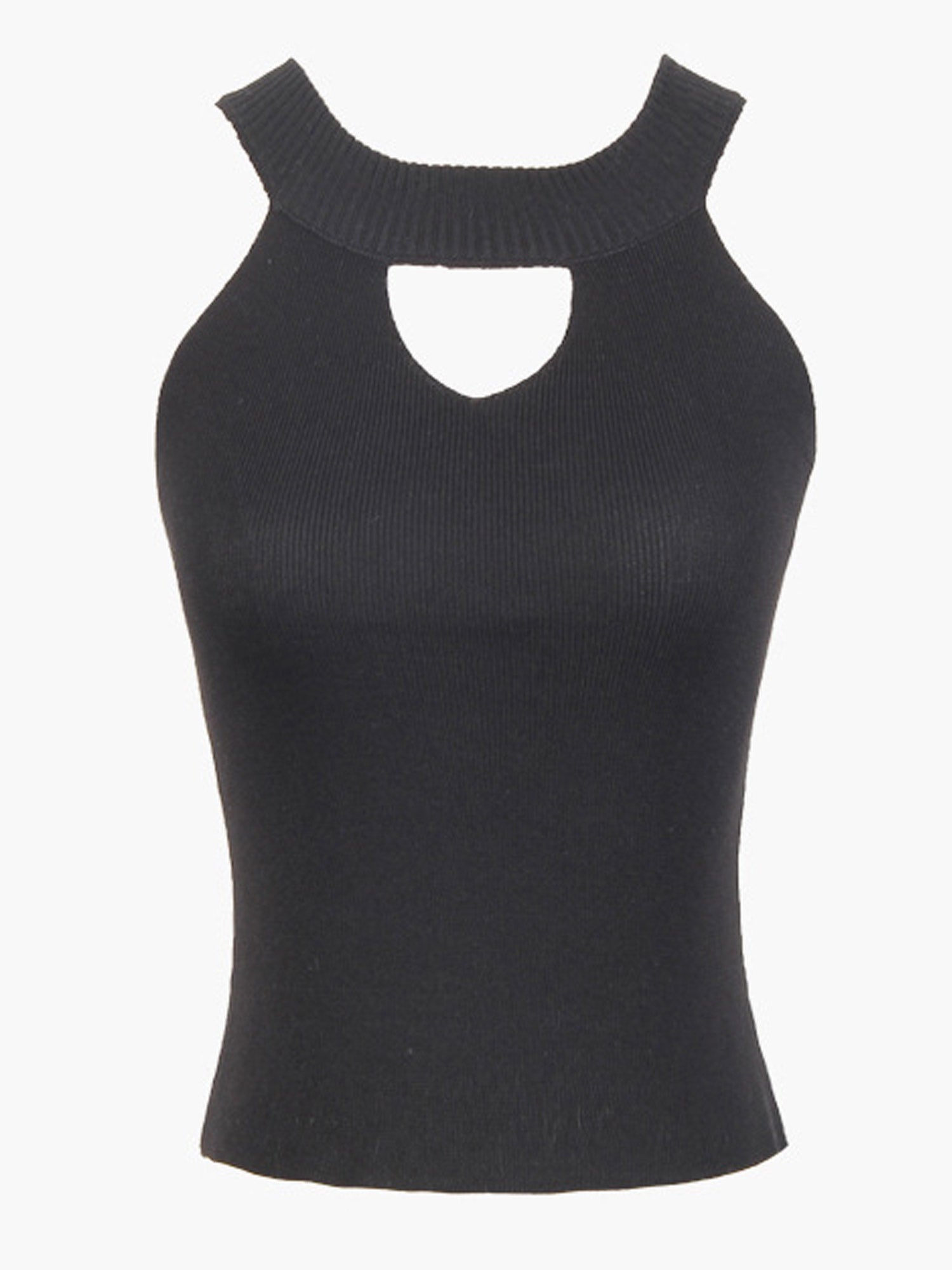 Women Keyhole Neck Knitted Vest
