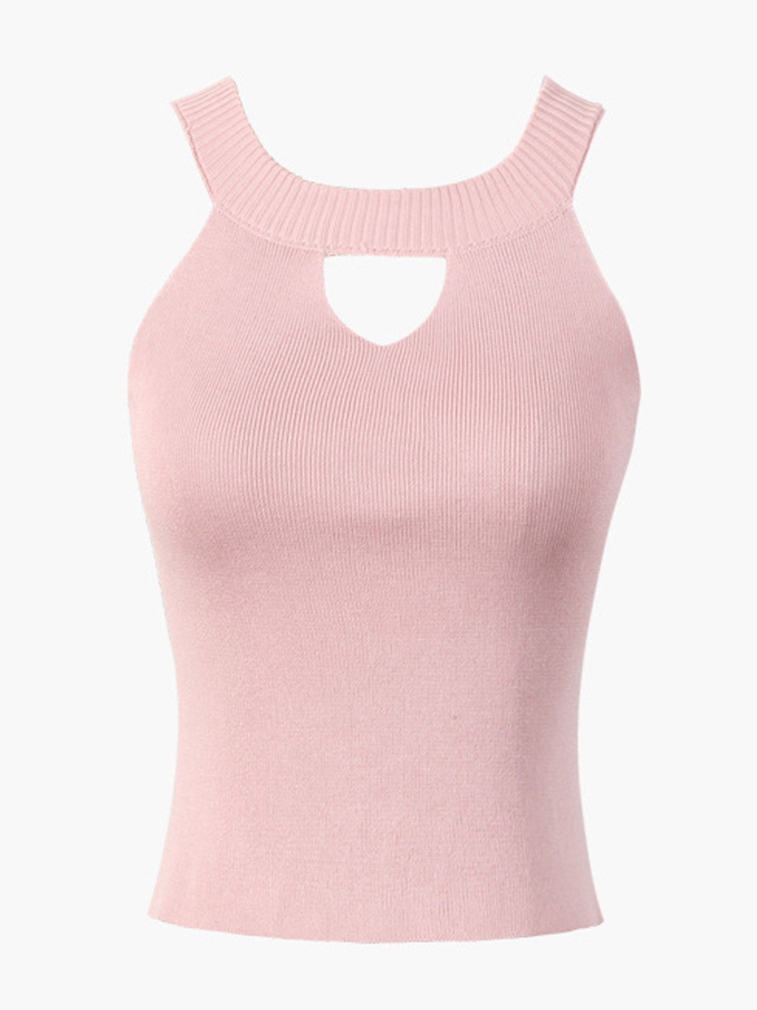 Women Keyhole Neck Knitted Vest
