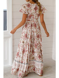 Women Wrap Style Tie Waist Holiday Beach Dress