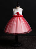 Kids Girls Beautiful Flower Lace Birthday Dress