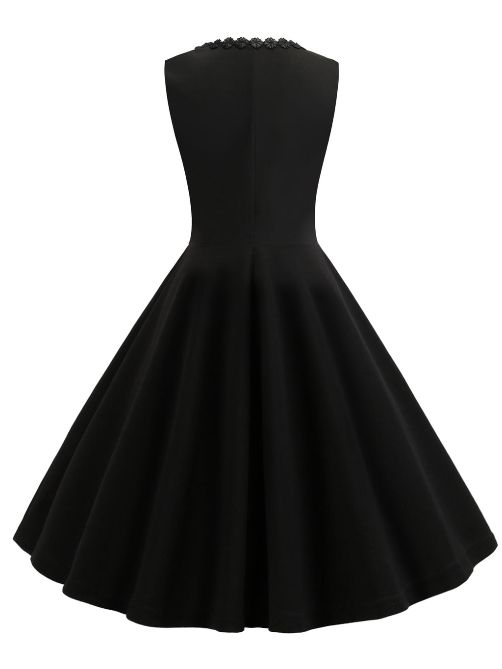 Women Sleeveless V-Neck Design Embroidered Dress