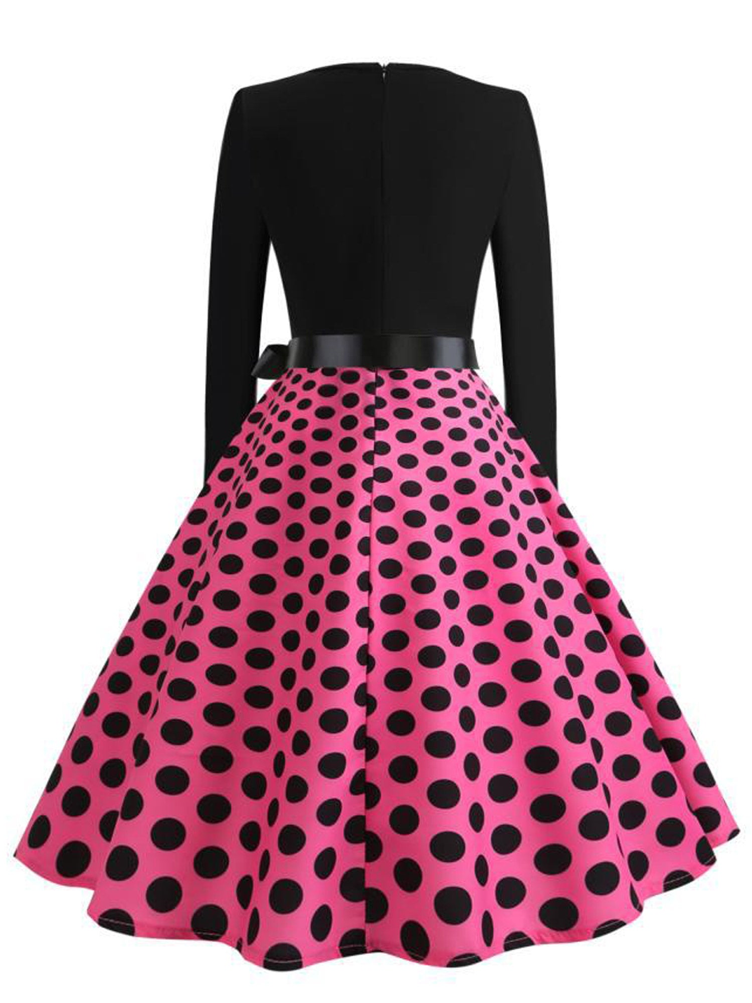 Women Printed Round Neck Slim Fit Swing Dress