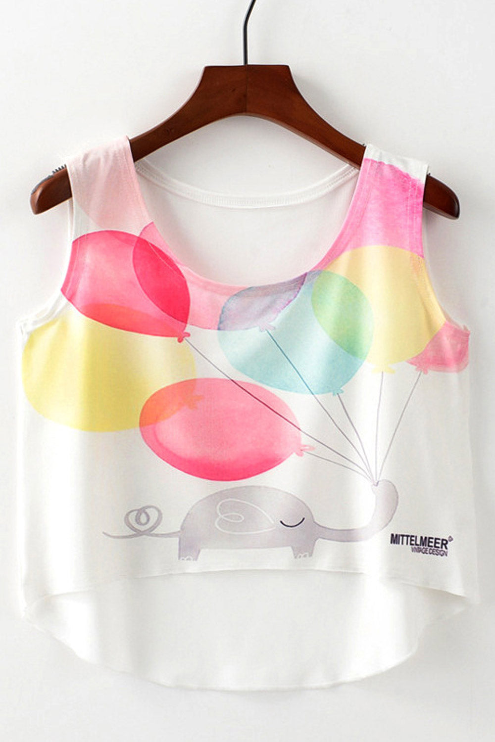 Women Baloon Printed Sleeveless Cropped Camisole Top