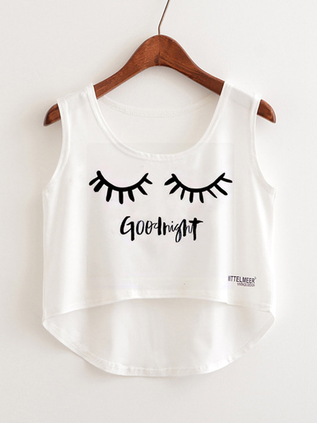 Women Beautiful Graphic Round Neck Irregular Camisole Top