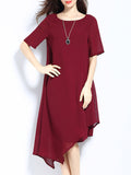 Women Loose Solid Colored Chiffon Dress