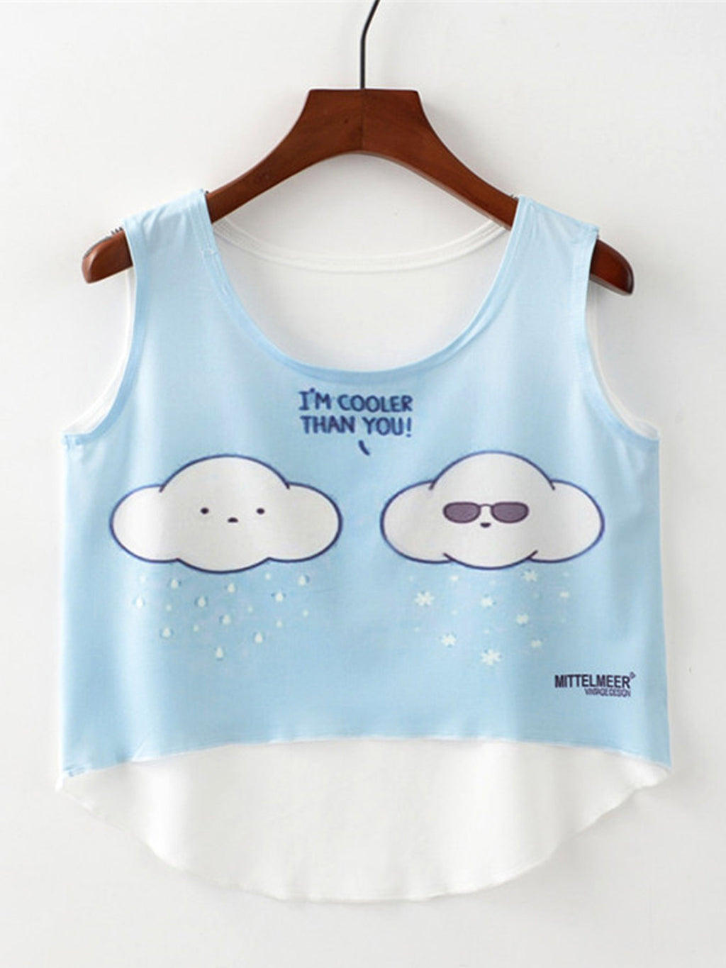 Women Sleeveless Cloud Printed Cute Camisole Top